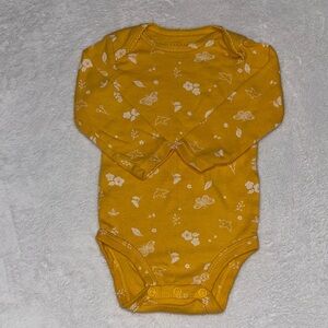 (3 for $10) Carters Yellow Floral One Piece bodysuit